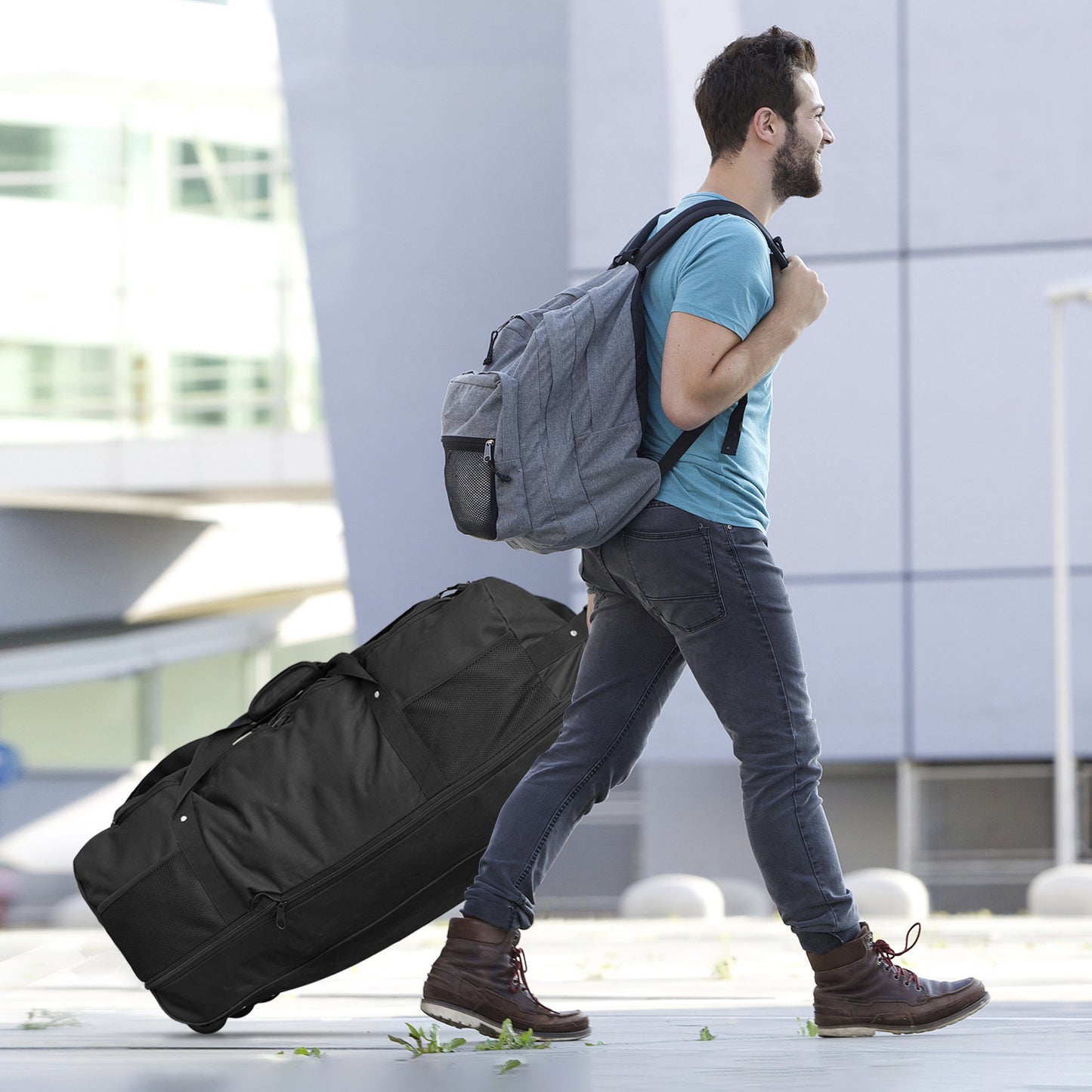 Folding Waterproof Oxford Cloth With Wheels Travel Bags