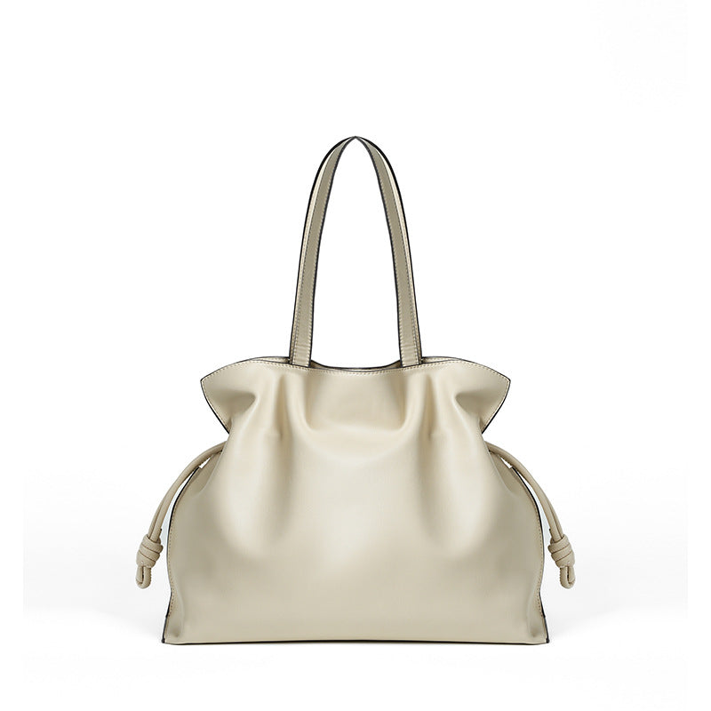Women's Leather Folds Cloud High-grade Cowhide Lucky Shoulder Bags