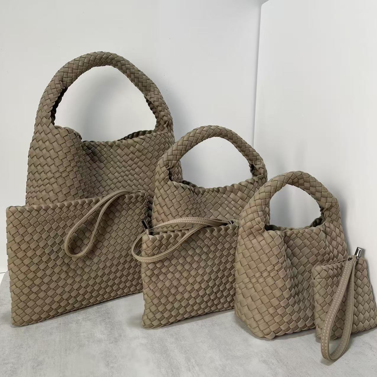 Women's High-grade Nylon Hand-woven Underarm Satin Shoulder Bags