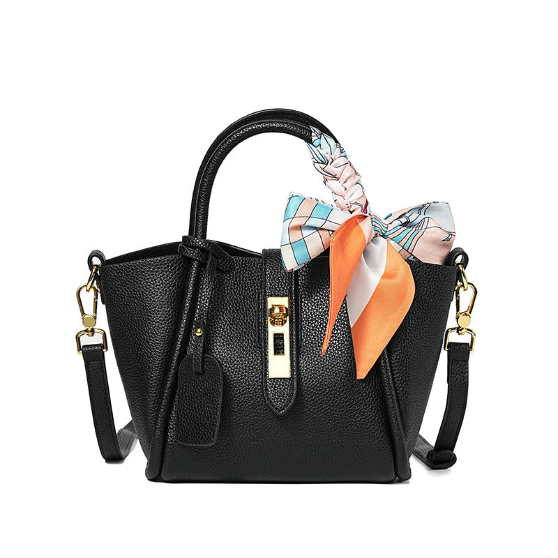 Women's Genuine Leather Vegetable Basket Portable High-grade Tote Bags