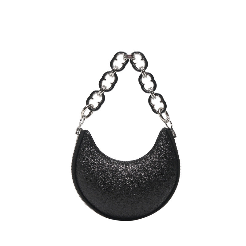 Women's Summer Korean Solid Color Saddle Sequins Handbags