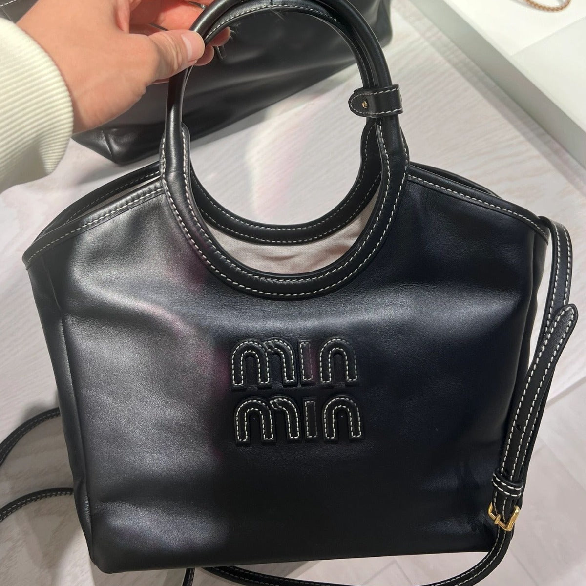 Fashion Dark Color Collision Design Female Tote Bags
