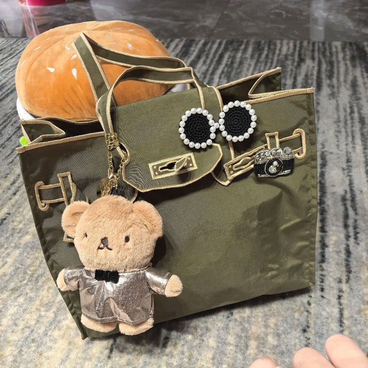 Shopping Style Embroidery Lightweight Large Capacity Tote Bags