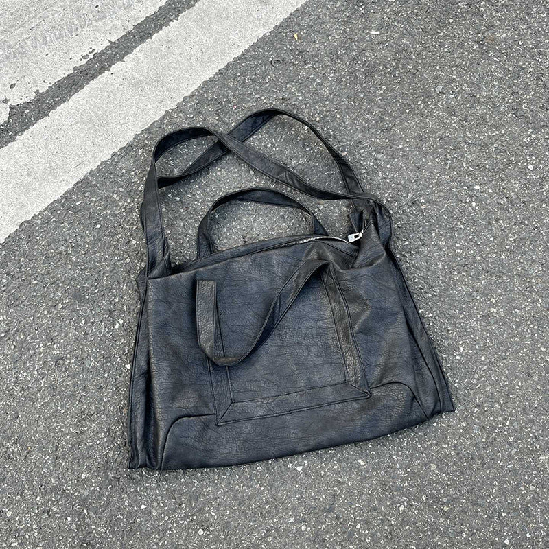 Women's & Men's & Ge Trendy Leather Big Street Tote Bags