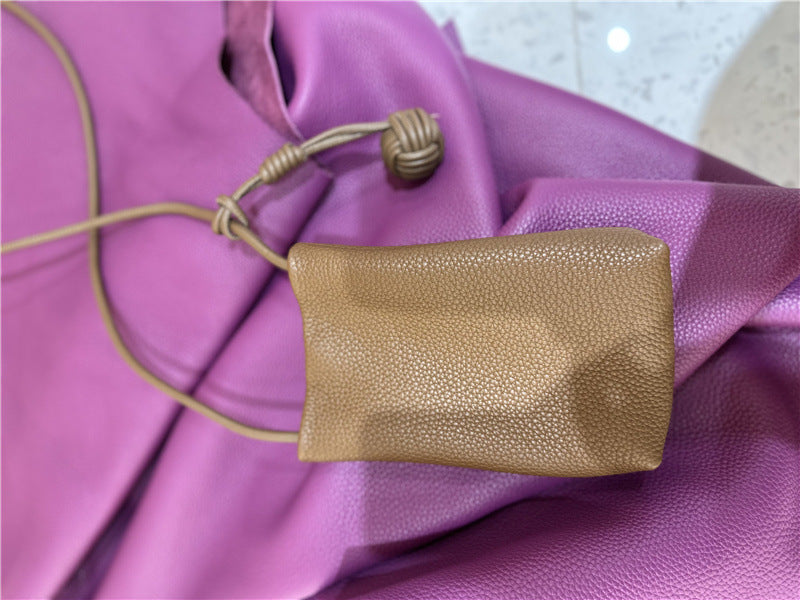 Women's Woven Ball Mobile Leather Mini Simple Phone Bags