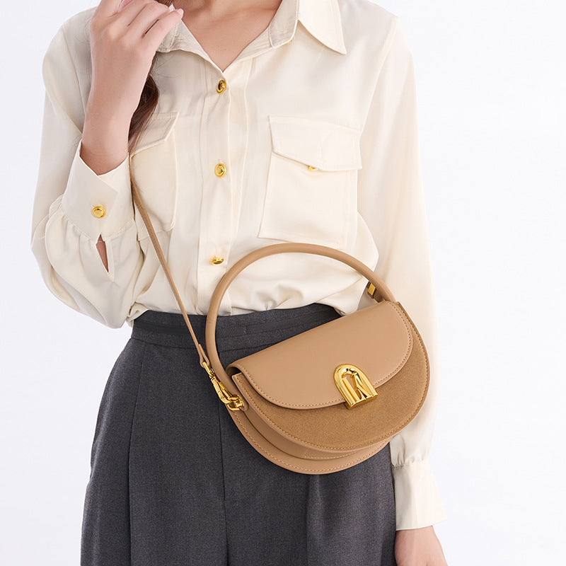 Women's Leather High-grade Niche Semicircle Matte Fashion Crossbody Bags
