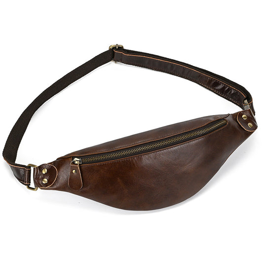 Men's Stylish Retro Crazy Horse Leather Men's Chest Bags
