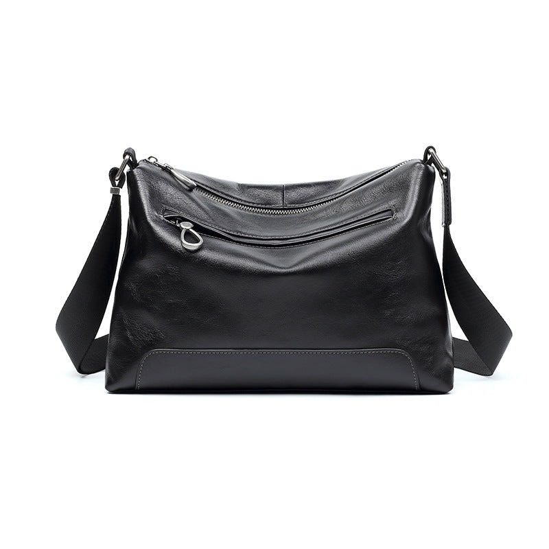 Men's Fashion Horizontal Top Layer Cowhide Leather Men's Messenger Bags