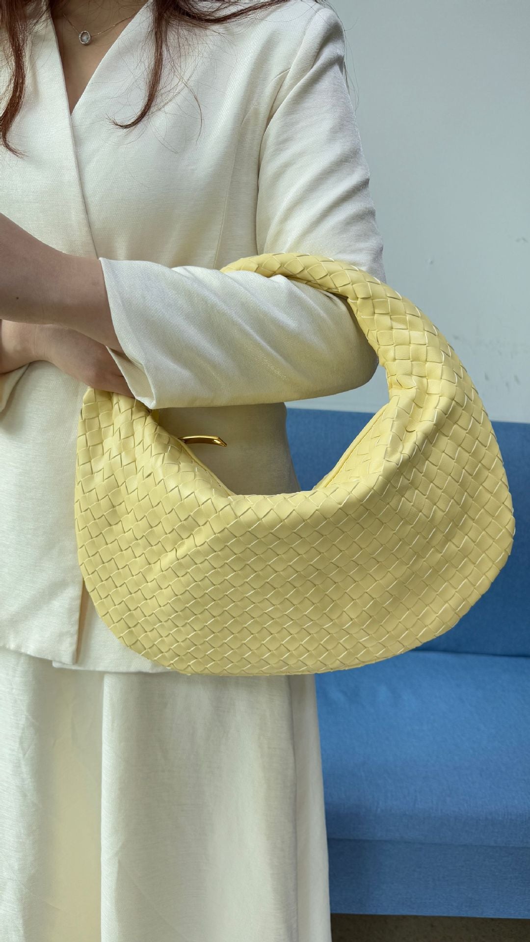 Women's High-grade Woven Stylish Underarm Large Capacity Tote Bags