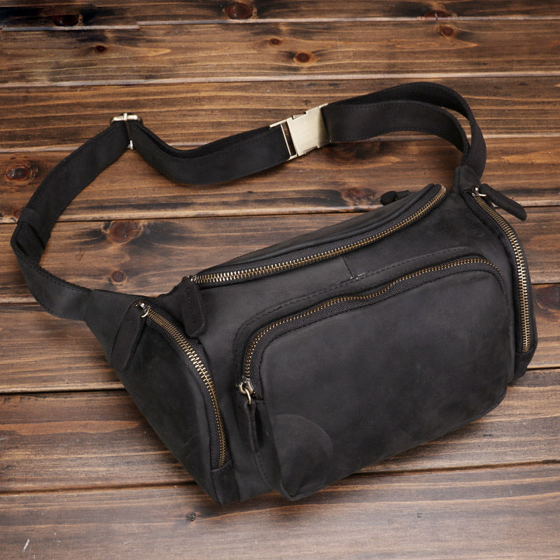 Men's Leather Big Genuine Fashion First Layer Men's Waist Packs