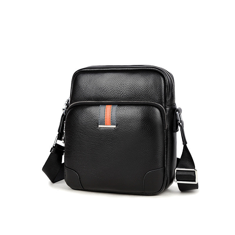 Men's First Layer Cowhide Leather Soft Noodle Men's Shoulder Bags