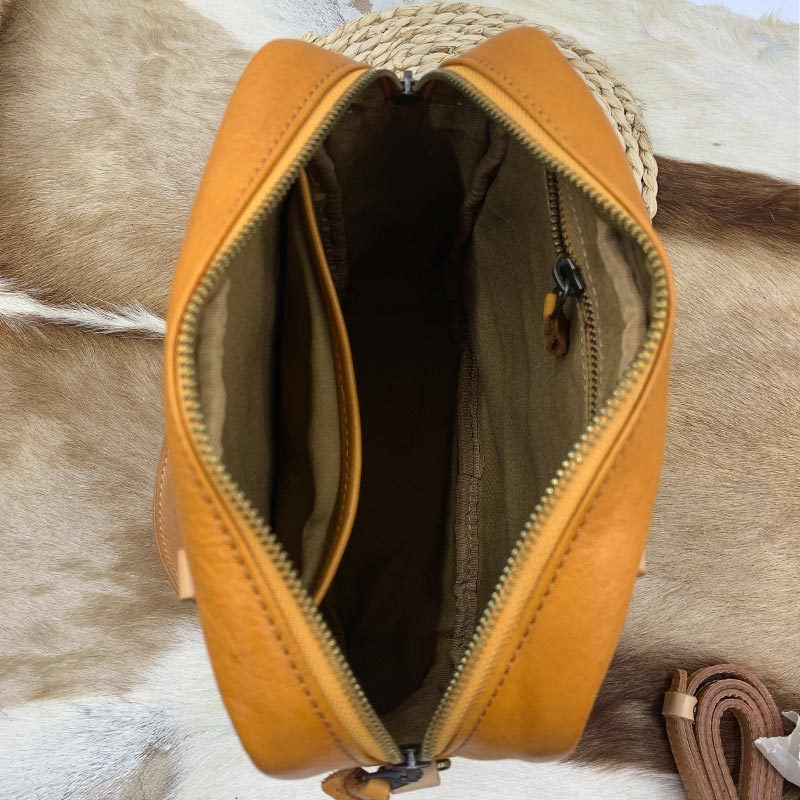 Tanning Leather Niche Retro Commuter Genuine Shoulder Bags