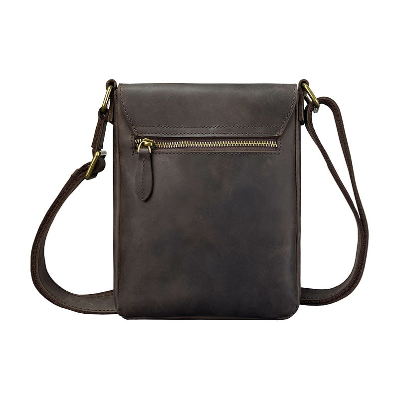 Men's Retro Genuine Leather Crazy Horse Cowhide Men's Shoulder Bags