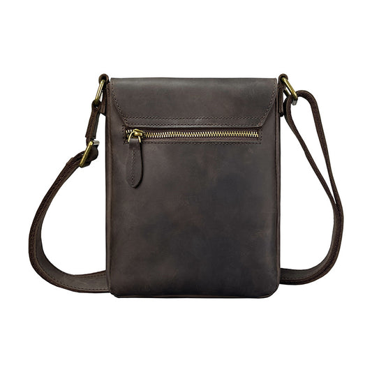 Men's Retro Genuine Leather Crazy Horse Cowhide Men's Shoulder Bags