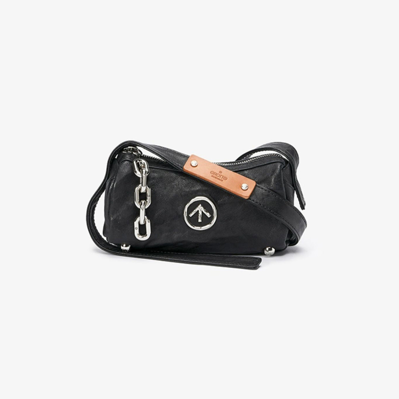 Women's & Men's & Black Stone Pleated Leather Soft Bags