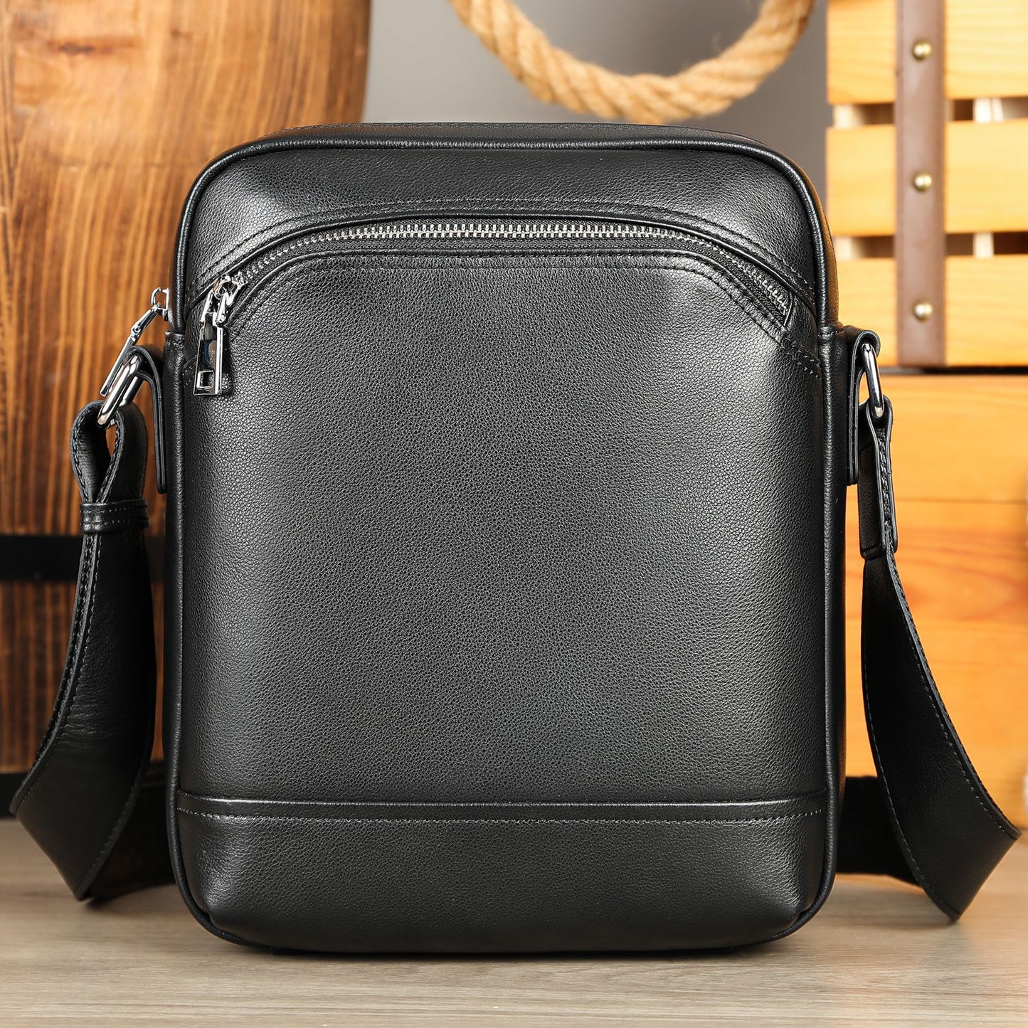 Men's Simple Soft Leather Trendy Top Layer Men's Shoulder Bags