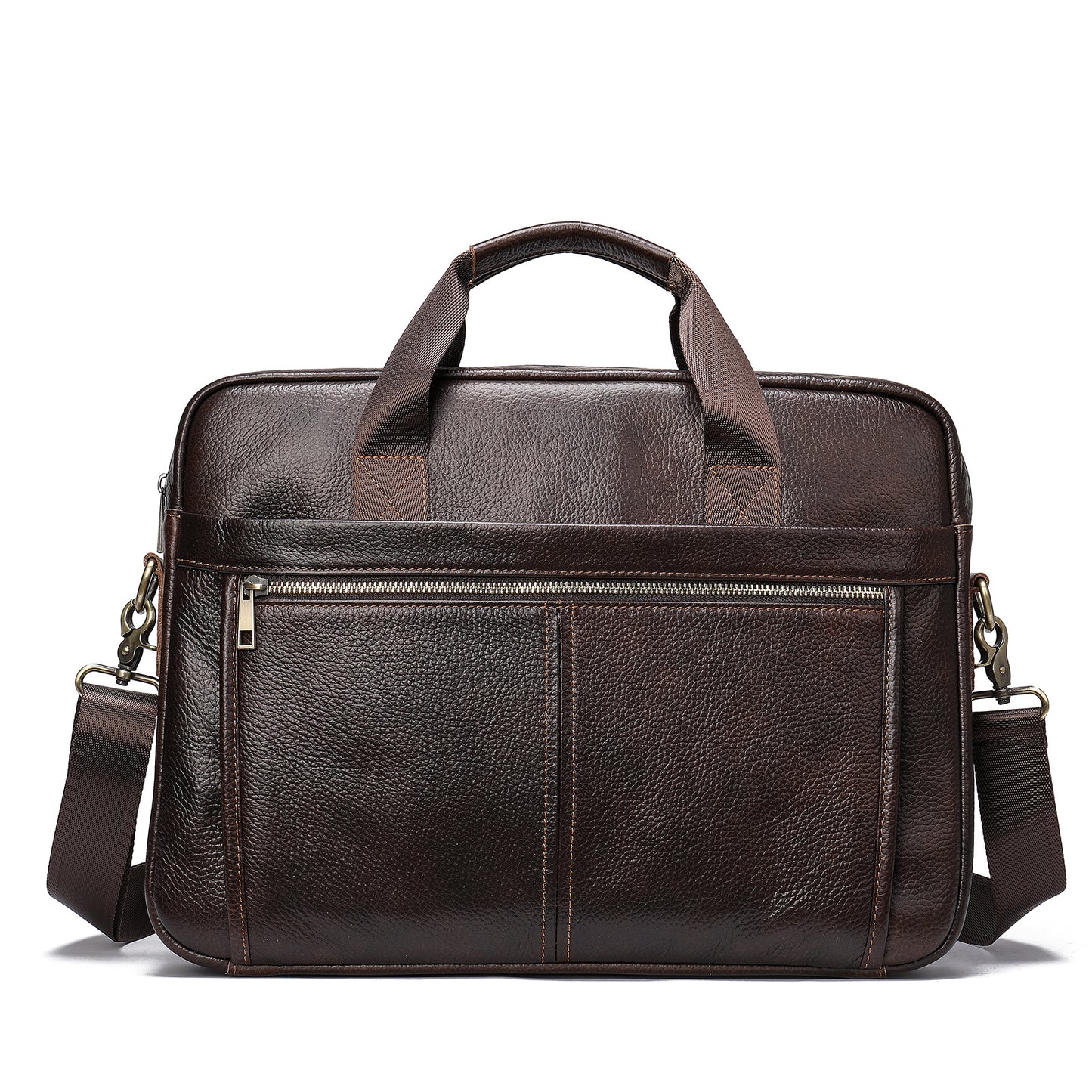 Men's Russian Genuine Cattlehide Leather Surface Business Bags