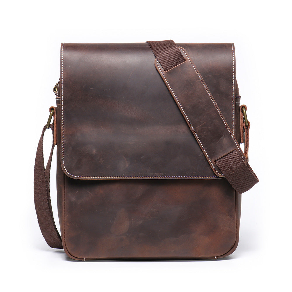 Women's & Men's & Genuine Leather Crazy Horse Retro Men's Shoulder Bags