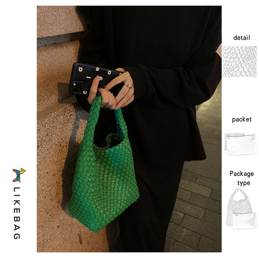 Women's Quality Handmade Woven Vegetable Basket Composite Shoulder Bags
