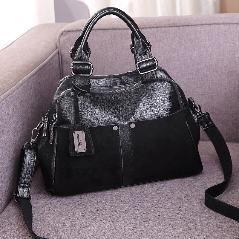 Women's With Frosted Cowhide Simple Versatile Large Bags