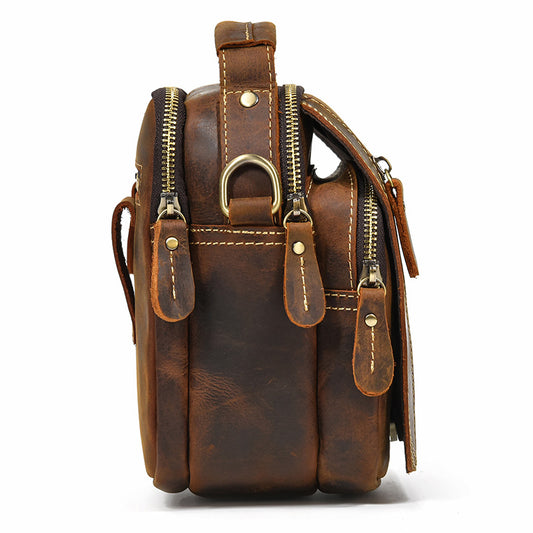Crazy Horse Leather Vintage Large Capacity Shoulder Bags