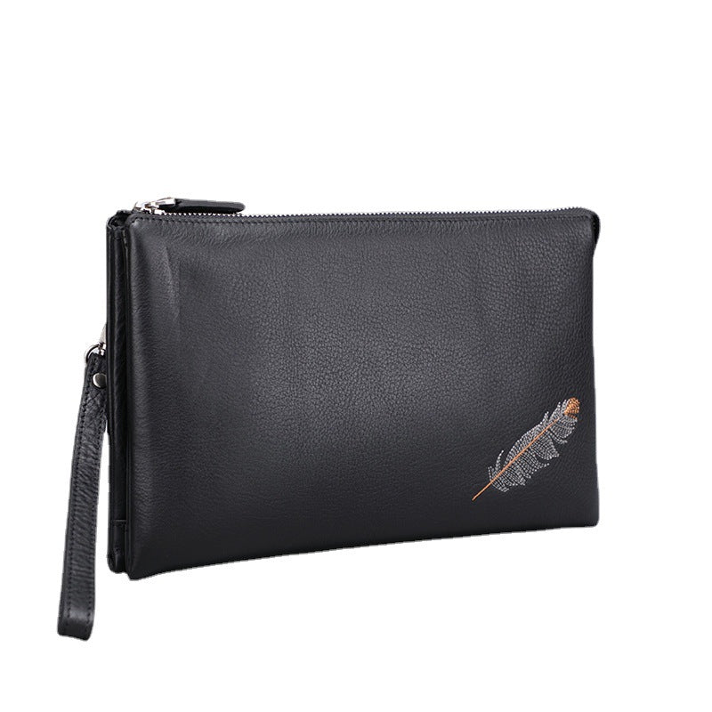 Men's Genuine Leather Wrist First Layer Cowhide Clutch Business Men's Handbags