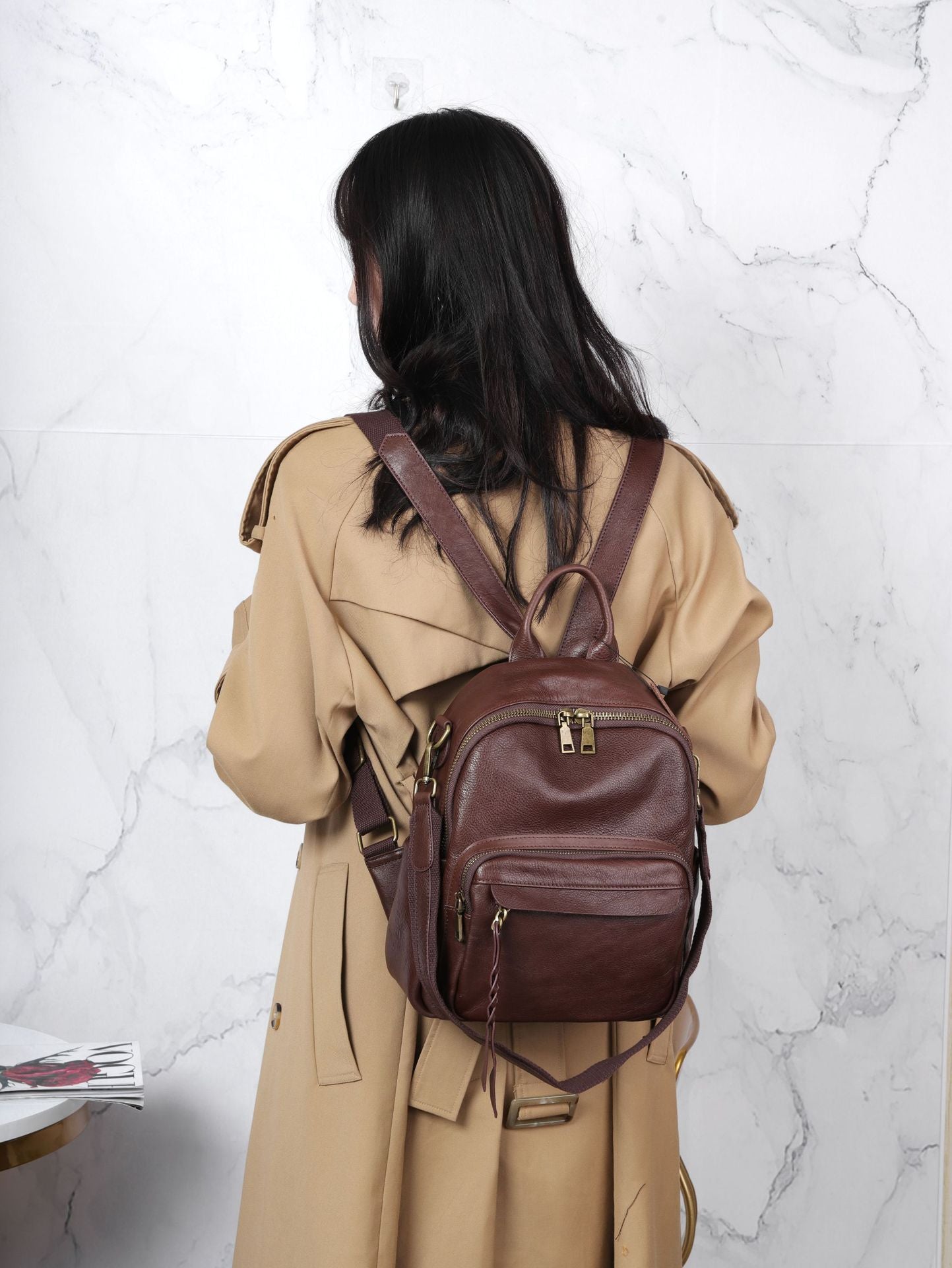 Women's Genuine Leather Shoulders One First Layer Cowhide Plant Shoulder Bags