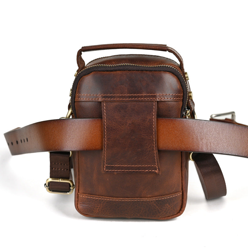 Men's Crazy Horse Leather Simple Mobile Bags
