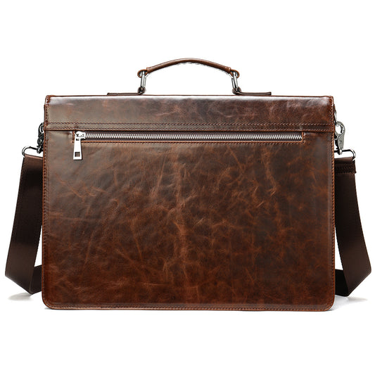 Men's Leather Business Retro Oil Wax Skin Men's Briefcases
