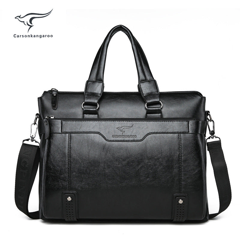 Men's Kangaroo Leather Business Horizontal Vertical Cowhide Men's Shoulder Bags