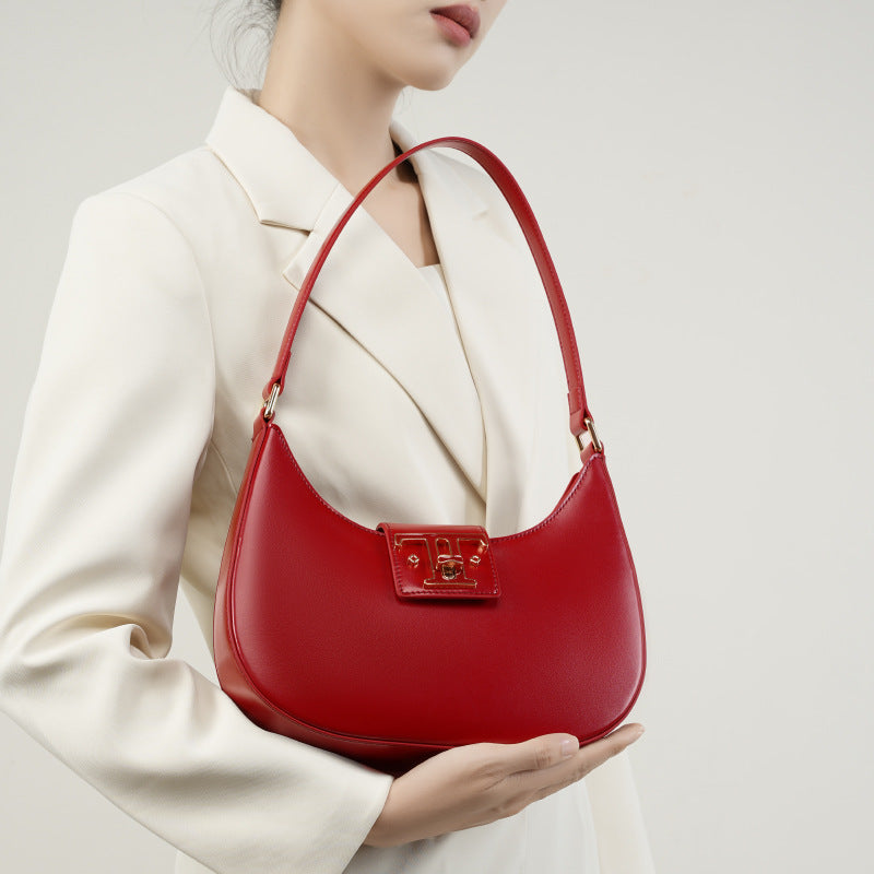 Women's Designer High-grade Underarm Moon French Style Crossbody Bags