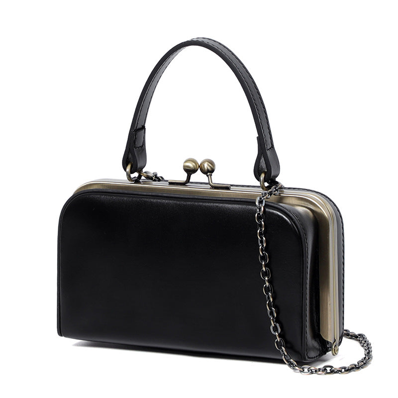 Women's Genuine Leather Arc Box Mini Portable Shoulder Bags