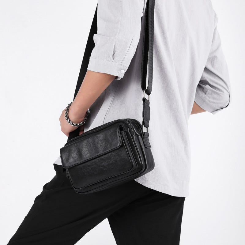 Men's Leather Horizontal Cowhide Soft Business Fashion Men's Shoulder Bags