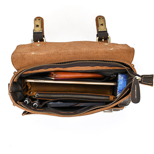 Men's Leather Crazy Horse First Layer Cowhide Bags