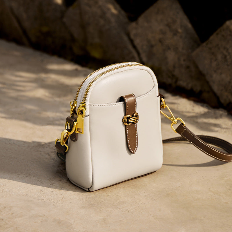 Women's Mobile Genuine Leather Lightweight Summer Small Square Bags
