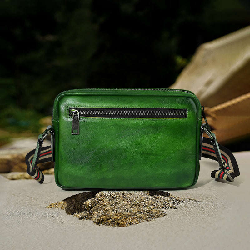 Chinese Style Embossed Rabbit First Layer Shoulder Bags