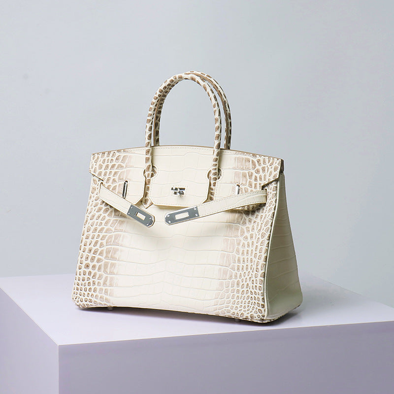 Crocodile Pattern Portable Genuine Leather Himalayan Bags
