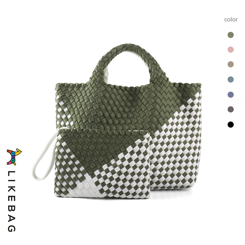 Women's Woven Medium Ribbon Advanced Color Matching Handbags
