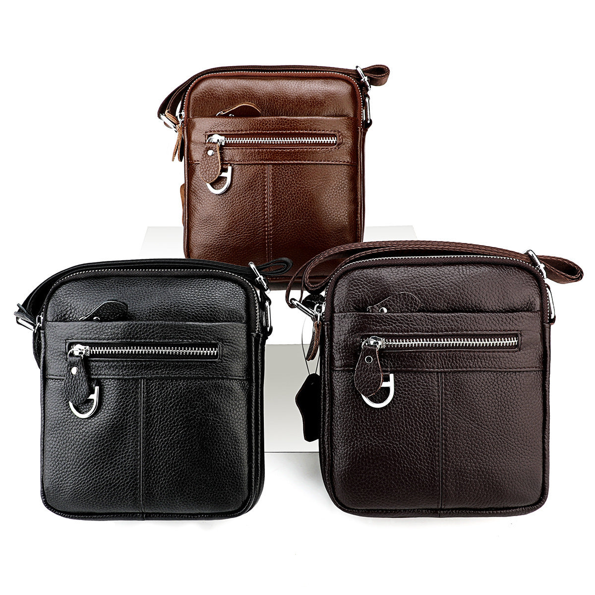 Men's Leather Retro First Layer Cowhide Boy Men's Shoulder Bags