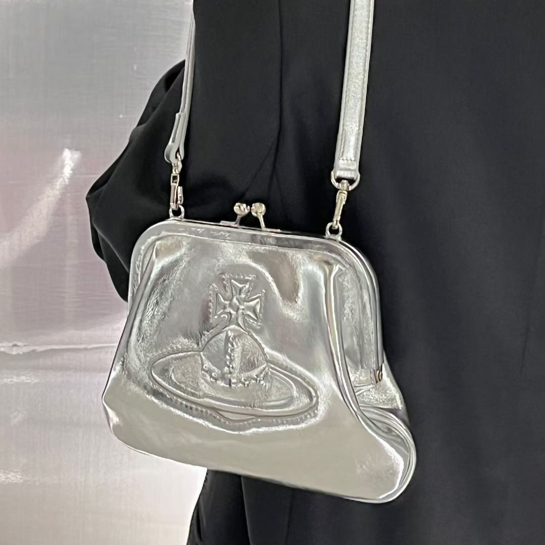 First Layer Cowhide Western Queen Mother Chain Clip Dinner Armpit Bags