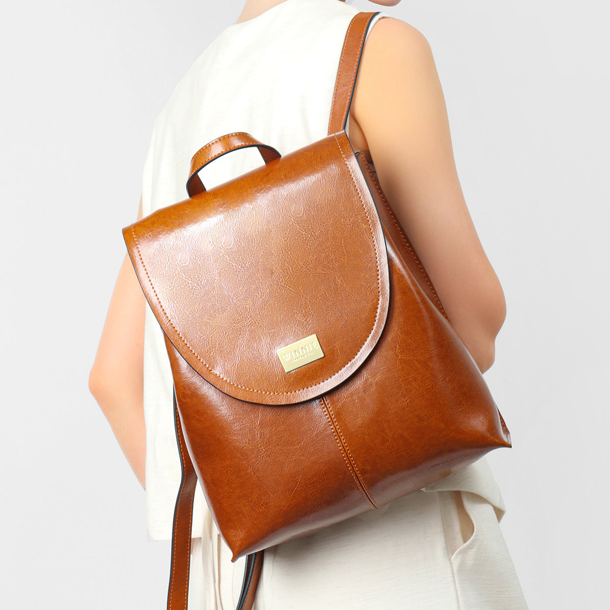 Women's Genuine Leather Soft Fashion Trendy Cowhide Backpacks