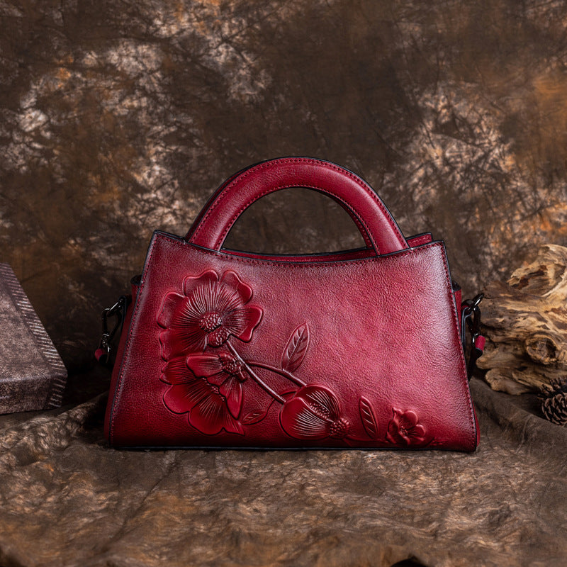 Women's Vintage Genuine Leather Top Layer Cowhide Handbags