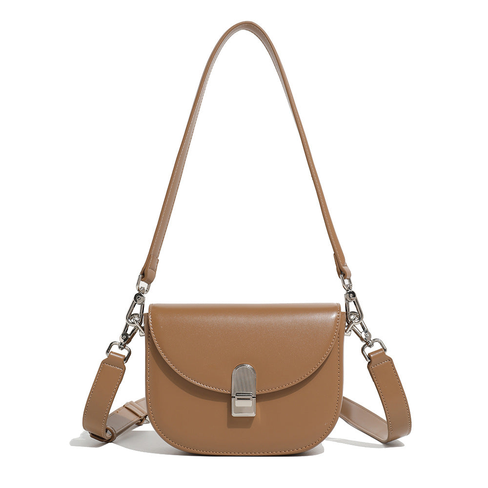 Women's Soft Leather Fashion Wide Strap Saddle Crossbody Bags