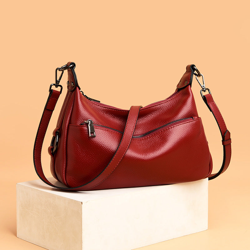 Women's Solid Color Korean Style Soft Leather Shoulder Bags