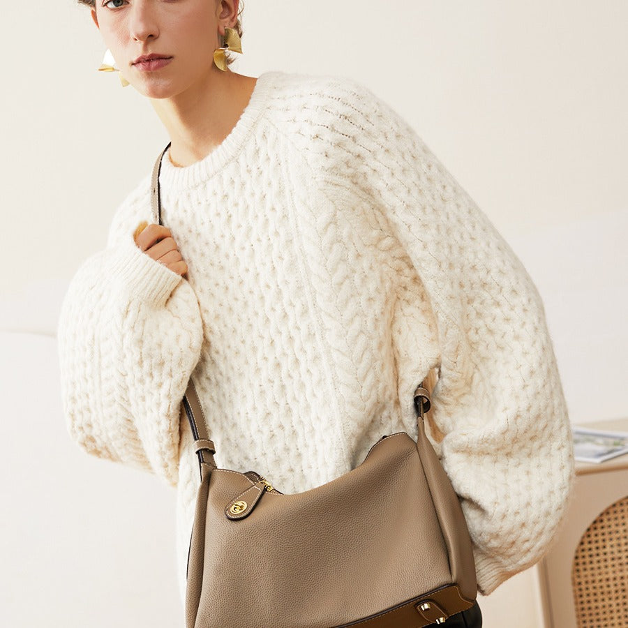 Women's High-grade Genuine Leather Fashion Underarm Elegant Bags