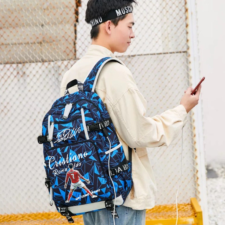 Women's & Men's & Football Star Luo Large Capacity Backpacks