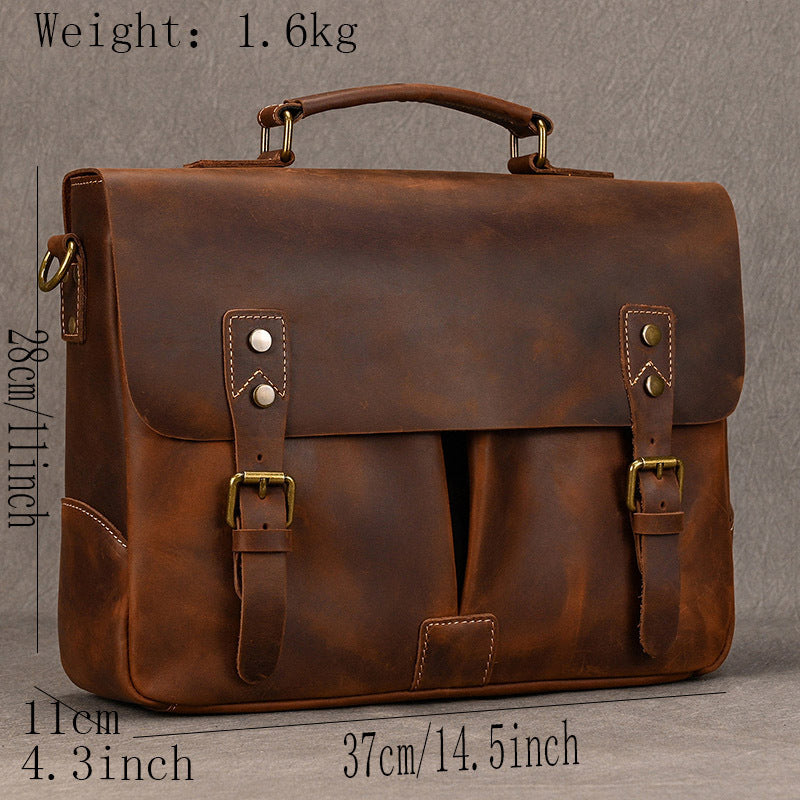 Men's Retro Crazy Horse Leather First Layer Bags