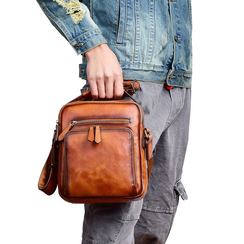 Men's Layer Tree Height Vegetable Tanning Leather Men's Messenger Bags