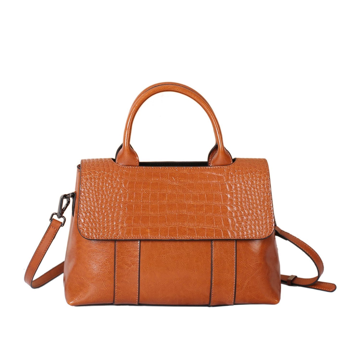 Women's Genuine Leather Fashionable Large Capacity Textured Handbags