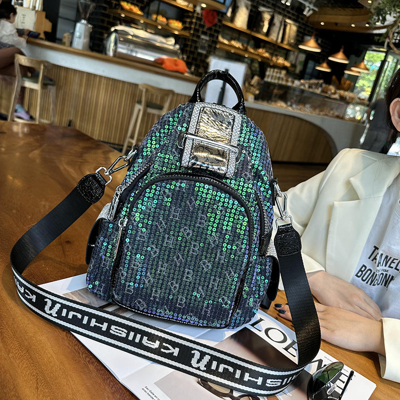 Western Style Sequin Fashion Female Personality Versatile Backpacks
